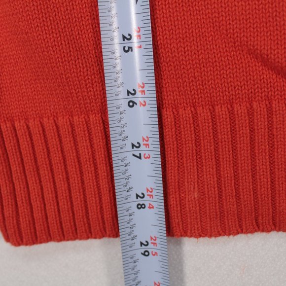 Nautica Sweater Men's XL Red Orange Long Sleeve Solid Pullover - Picture 5 of 10